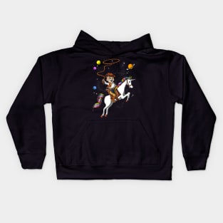 Cat Cowboy Riding Unicorn Kids Hoodie